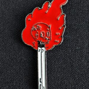 Pin cerilla calavera roja