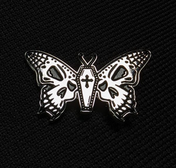 Pin Mariposa Calaveras y Tumba