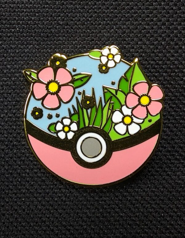 Pin Pokeball Flores Cute