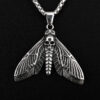 Collar Colgante Hombre Polilla de la Muerte Punk Dark Tattoo