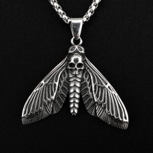 Collar Colgante Hombre Polilla de la Muerte Punk Dark Tattoo