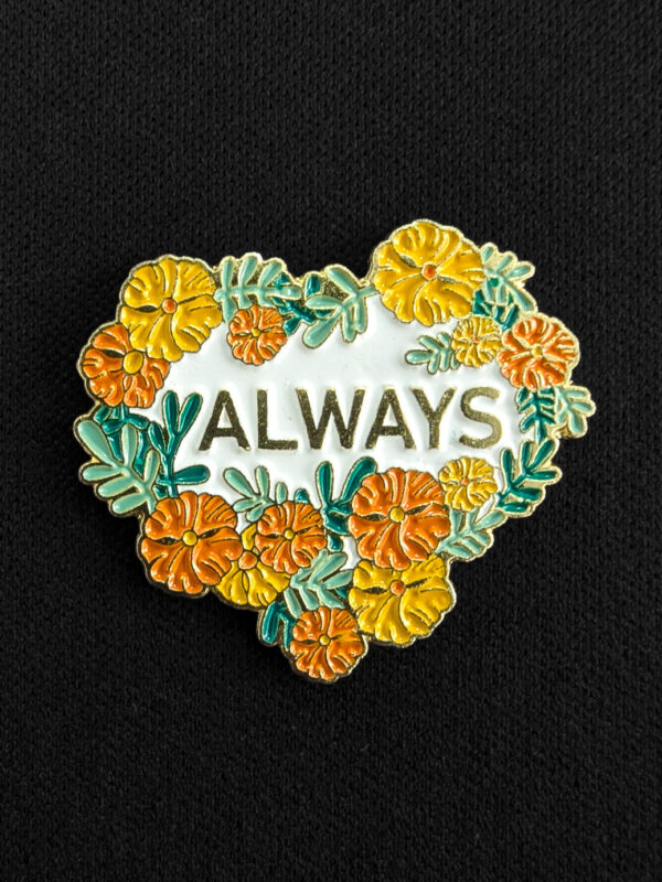Pin Corazon Flores "Always"