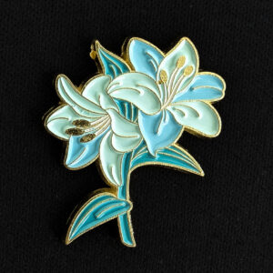 Pin Lirio Flor Celeste