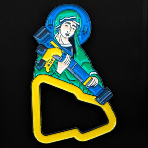 Pin para gorra new era Virgen maria con bazooka