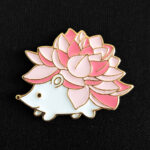 Pin Erizo Flor Rosa