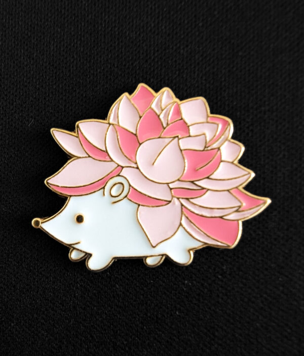 Pin Erizo Flor Rosa